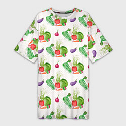 Женская длинная футболка Овощи с огорода