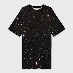 Женская длинная футболка Ночное звездное небо