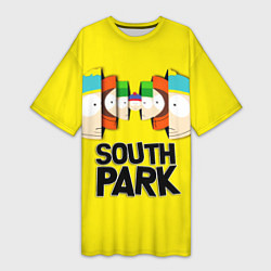 Футболка женская длинная South Park - Южный парк персонажи, цвет: 3D-принт
