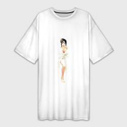 Женская длинная футболка Девушка за зановесккой