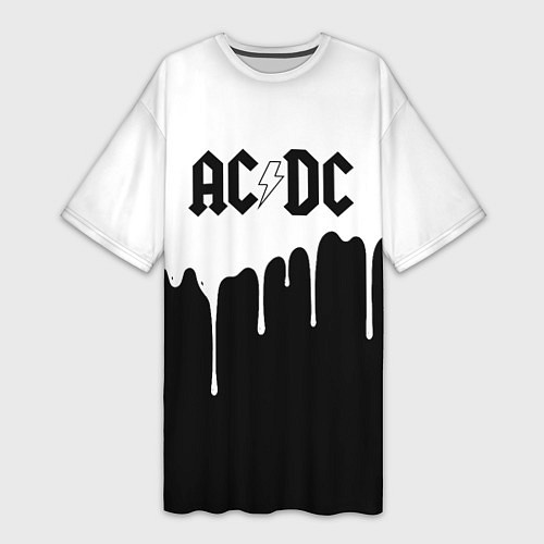 Женская длинная футболка ACDC подтёки / 3D-принт – фото 1