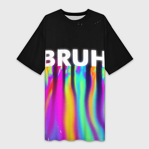Женская длинная футболка BRUH Братан / 3D-принт – фото 1