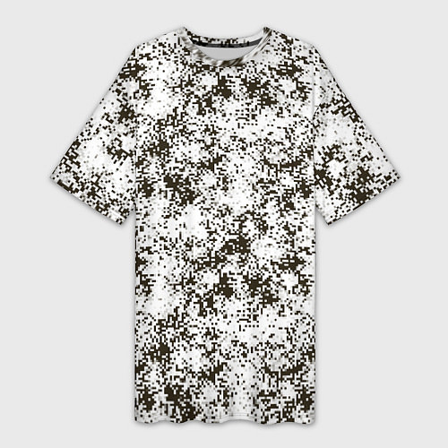 Женская длинная футболка Зимний Камуфляж цифра / 3D-принт – фото 1