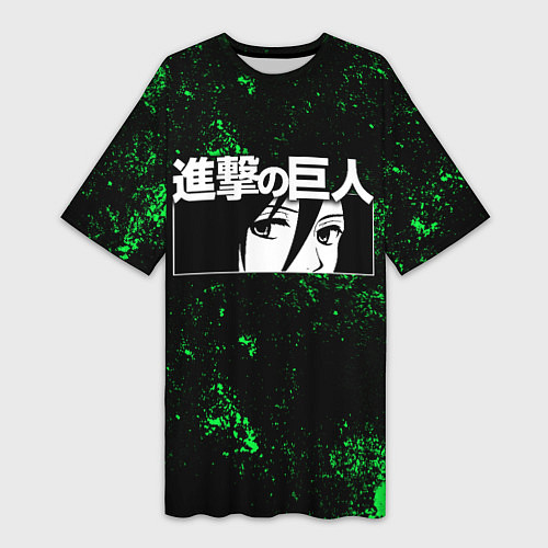 Женская длинная футболка MIKASA ACKERMAN АТАКА ТИТАНОВ 4 СЕЗОН / 3D-принт – фото 1