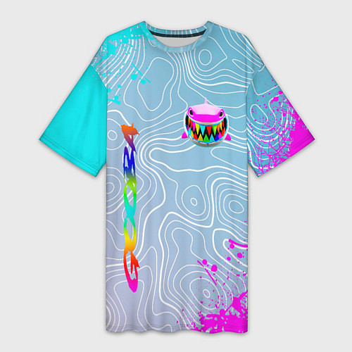 Женская длинная футболка 6IX9INE Gooba Брызги / 3D-принт – фото 1
