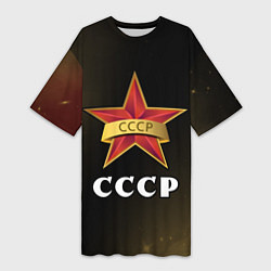 Женская длинная футболка СССР Звезды