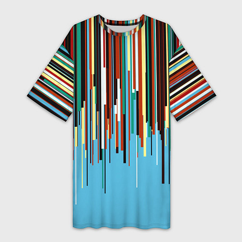 Женская длинная футболка Glitch pattern 2087 / 3D-принт – фото 1