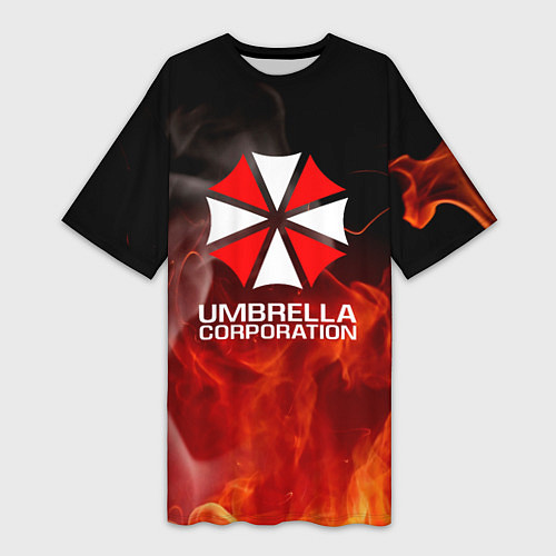 Женская длинная футболка Umbrella Corporation пламя / 3D-принт – фото 1