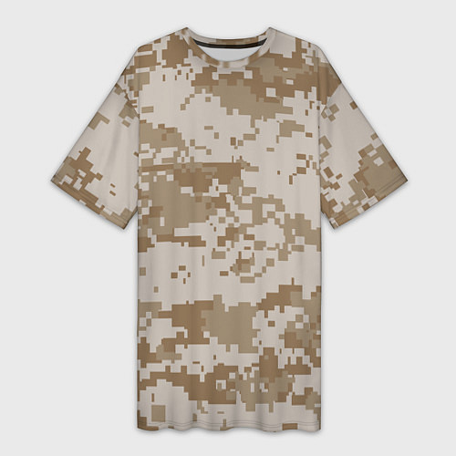 Женская длинная футболка Пустынный Милитари / 3D-принт – фото 1