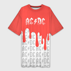 Женская длинная футболка Ac dc : rock