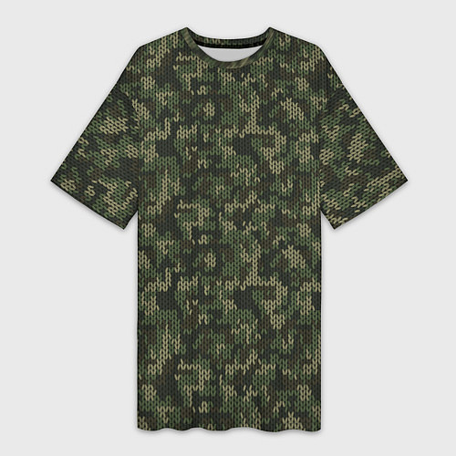 Женская длинная футболка Камуфляжный Свитер / 3D-принт – фото 1