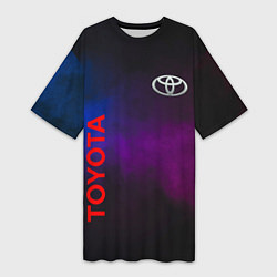 Женская длинная футболка Toyota - неоновый дым