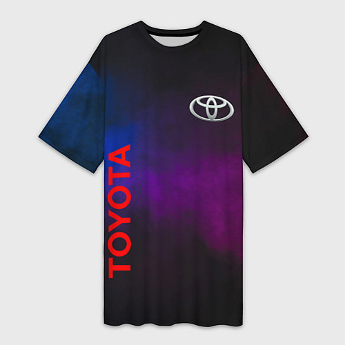 Женская длинная футболка Toyota - неоновый дым / 3D-принт – фото 1