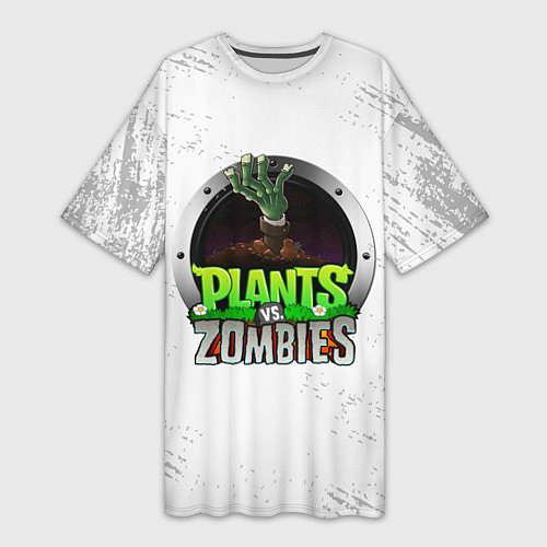 Женская длинная футболка Plants vs Zombies логотип / 3D-принт – фото 1