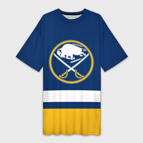 Женская длинная футболка Buffalo Sabres, Баффало Сейберз / 3D-принт – фото 1