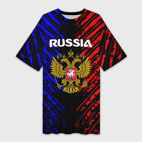 Женская длинная футболка Russia Герб Патриот / 3D-принт – фото 1