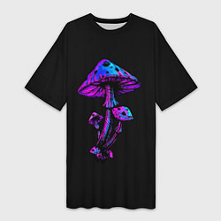 Женская длинная футболка Неоновый гриб