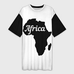 Женская длинная футболка Африка черно-белая двусторонняя