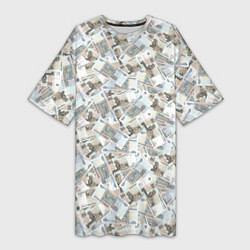 Женская длинная футболка Банкноты 50 рублей