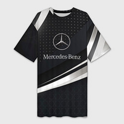 Футболка женская длинная Mercedes-Benz Sport, цвет: 3D-принт