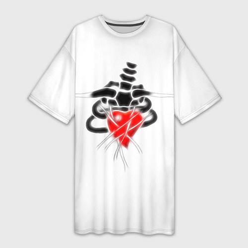 Женская длинная футболка Alien Heart W-01 / 3D-принт – фото 1