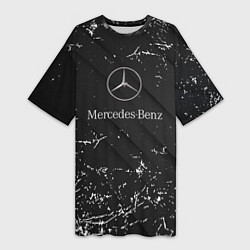 Женская длинная футболка Mercedes-Benz штрихи black