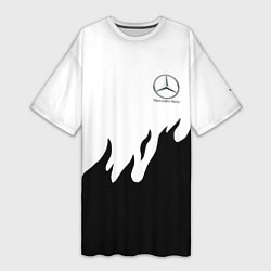Женская длинная футболка Mercedes-Benz нарисованный огонь