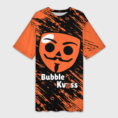 Женская длинная футболка БАБЛ КВАС - BUBBLE KVASS ИГРА / 3D-принт – фото 1