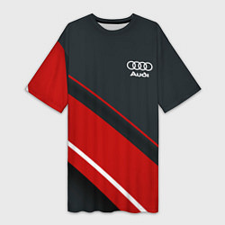 Женская длинная футболка Audi sport red