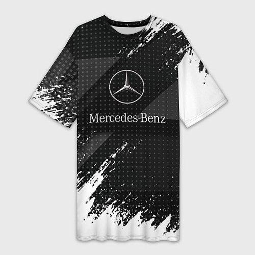 Женская длинная футболка Mercedes-Benz - Темный / 3D-принт – фото 1