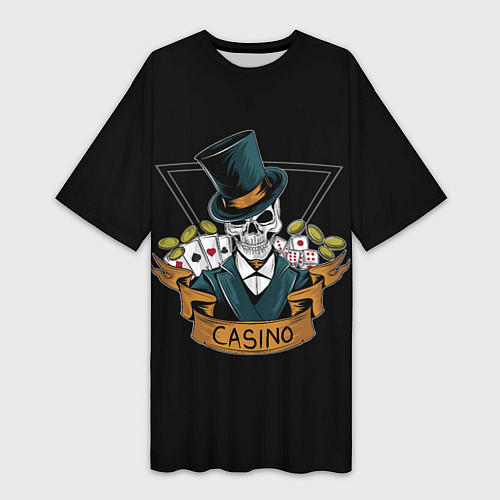 Женская длинная футболка Казино Casino / 3D-принт – фото 1
