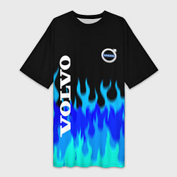 Женская длинная футболка Volvo размытый огонь