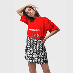 Футболка женская длинная Honda - Pattern, цвет: 3D-принт — фото 2