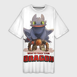 Женская длинная футболка Забавный дракон Беззубик