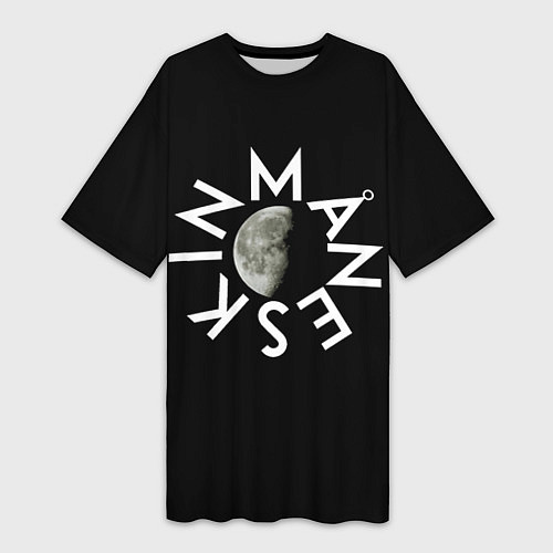 Женская длинная футболка Манескин и луна / 3D-принт – фото 1
