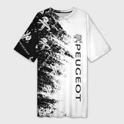 Футболка женская длинная Peugeot Распылитель, цвет: 3D-принт