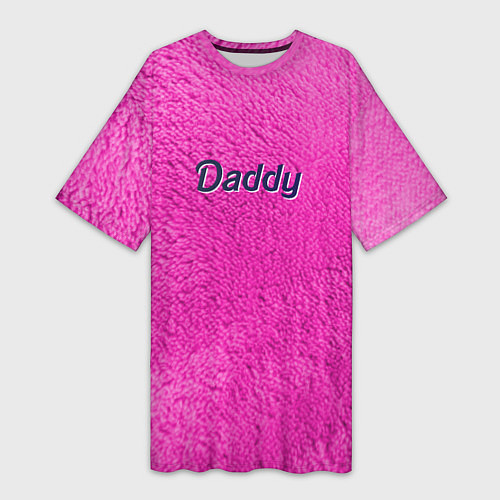 Женская длинная футболка Daddy pink / 3D-принт – фото 1