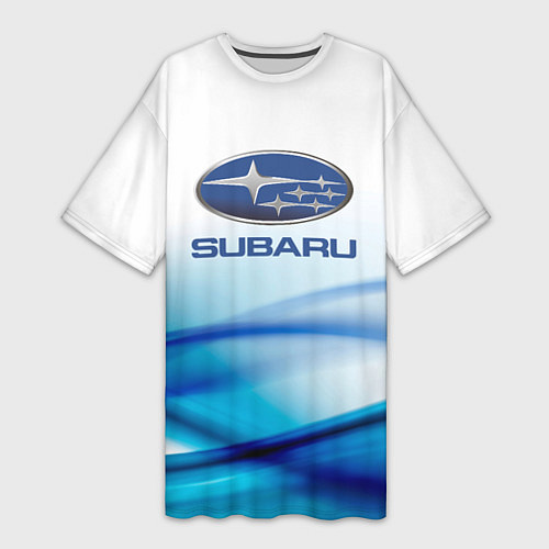 Женская длинная футболка Subaru Спорт текстура / 3D-принт – фото 1