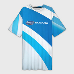 Женская длинная футболка Subaru Logo спорт