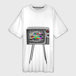 Женская длинная футболка Старый телевизор 2 0
