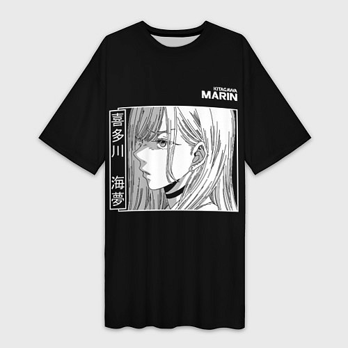 Женская длинная футболка Marin Kitagawa - Марин Китагава / 3D-принт – фото 1