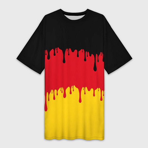 Женская длинная футболка Флаг Германии потёки / 3D-принт – фото 1