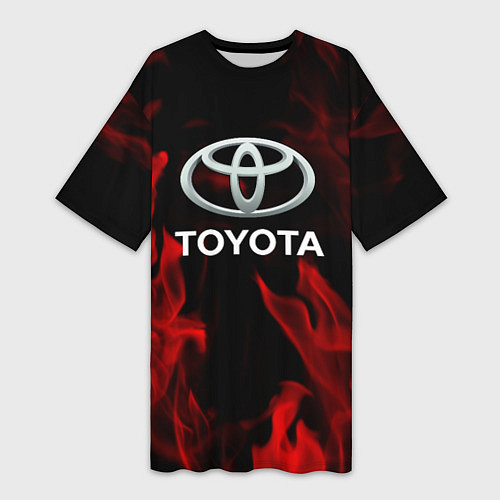 Женская длинная футболка Toyota Red Fire / 3D-принт – фото 1