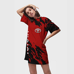 Футболка женская длинная Toyota - Летучие мыши, цвет: 3D-принт — фото 2
