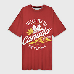 Женская длинная футболка Канада Canada