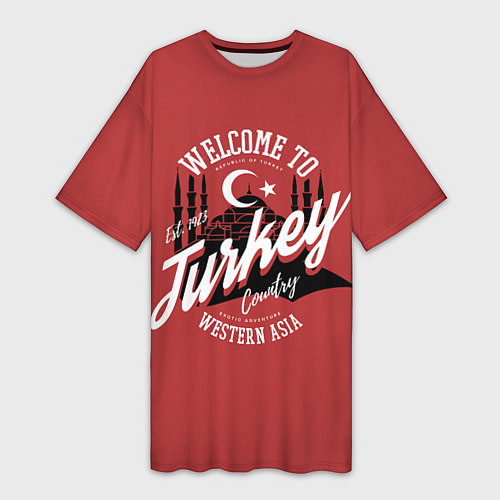 Женская длинная футболка Турция - Turkey / 3D-принт – фото 1
