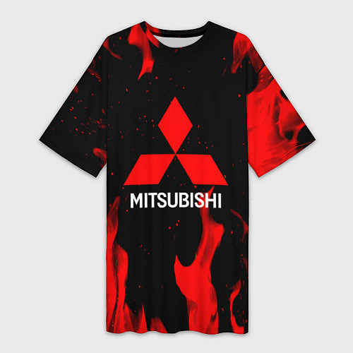 Женская длинная футболка Mitsubishi Red Fire / 3D-принт – фото 1