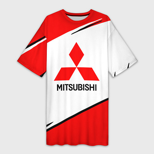 Женская длинная футболка Mitsubishi Logo Geometry / 3D-принт – фото 1