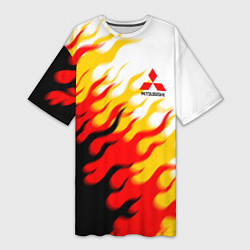 Женская длинная футболка Mitsubishi трехступенчатый огонь