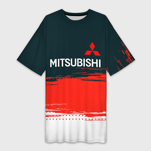 Женская длинная футболка Mitsubishi - Auto бренд / 3D-принт – фото 1